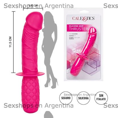 Estimulador de punto G en forma de pene con mango